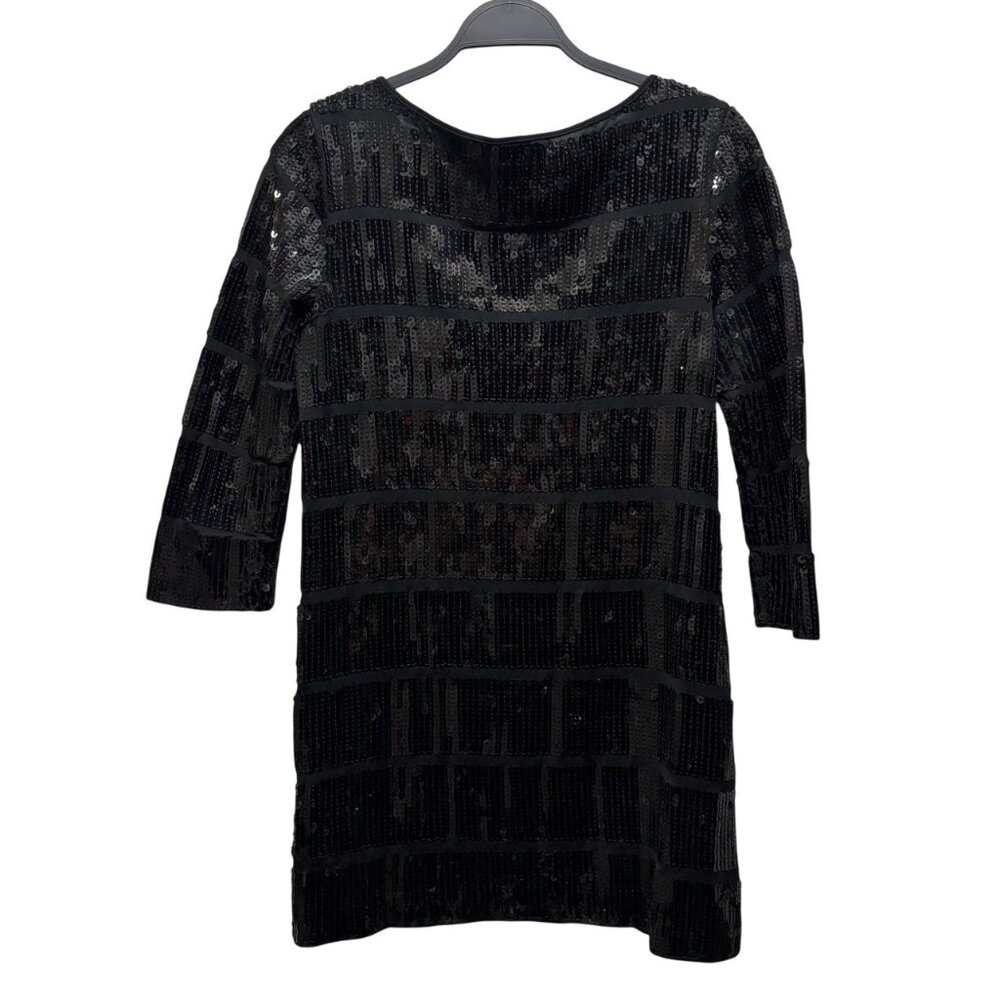 Theory Harmen Black Sequin Mini Dress Size S Evening Cocktail Party Wear - Picture 4 of 6